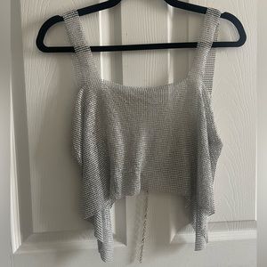 SPARKLY SILVER CROP TOP